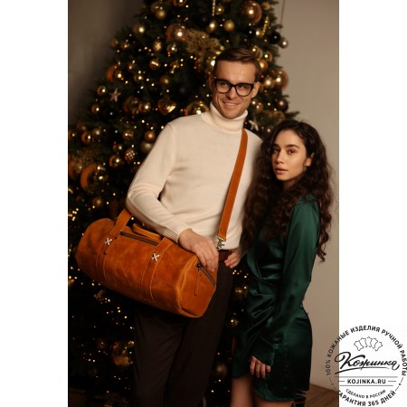 Кожаная сумка "Тайлер" (песочный крейзи)